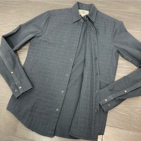 WRK Work Rest Karma Quilted Snap Button Down Flannel Shirt Casual Grid Mens XS - Picture 10 of 15